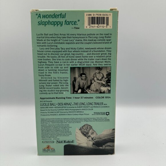 The Long Long Trailer VHS Movie 1954 Lucille Ball Desi Arnaz Not Rated Comedy - Picture 2 of 3